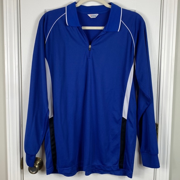 Tworoy blue long sleeved with white/black trim size 2XL. 1/4 zipper - Picture 1 of 7